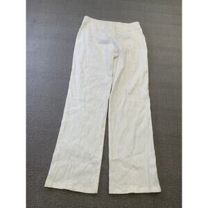 Monrow Women Medium White Wide Leg Linen Blend Pants